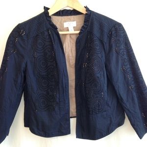 Loft eyelet crop jacket size 4P